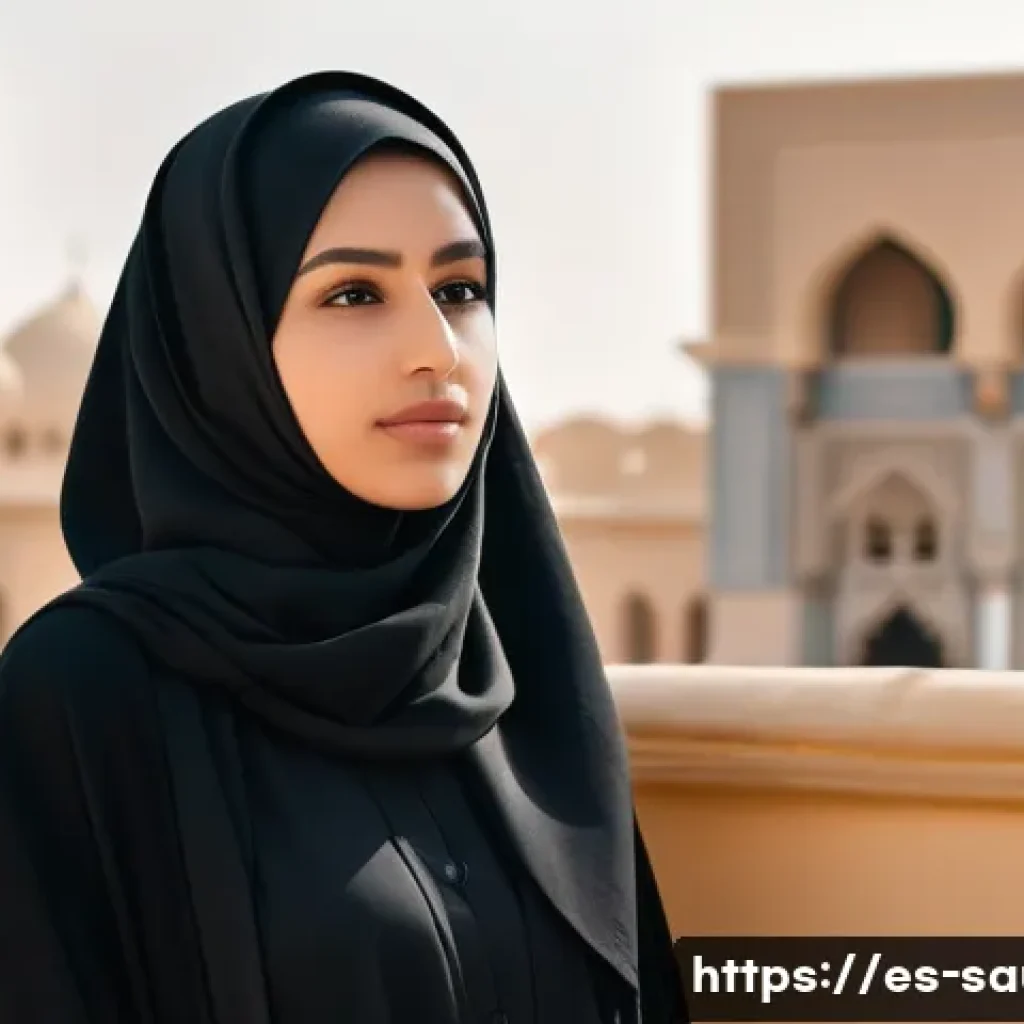 사우디아라비아 문화적 금기사항  의복 행동 예절 - A respectful Saudi Arabian woman wearing a traditional black abaya and a modest hijab that covers he...